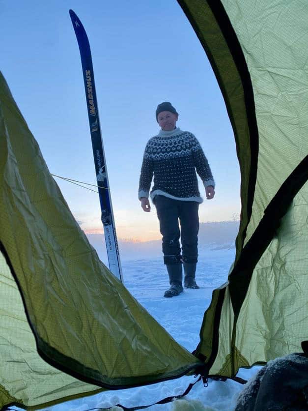 camping in the snow