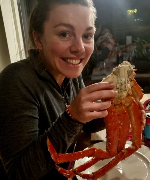 Happy guest king crab - Barents Adventure