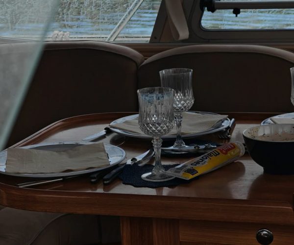 Placed table on boat Silja